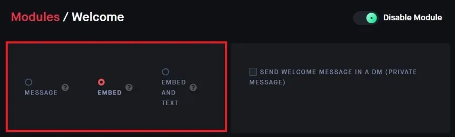 Dyno Bot > Modules > Welcome
