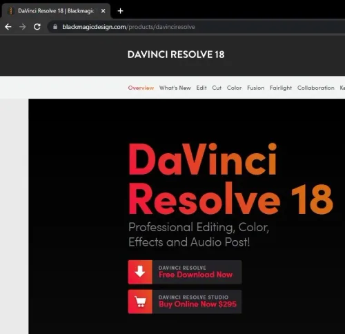 DaVinci Resolve Download Page