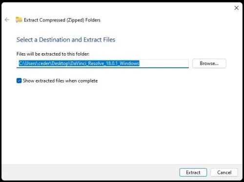 Extract Compressed (Zipped) Folders