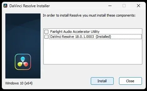 Install DaVinci Resolve 18