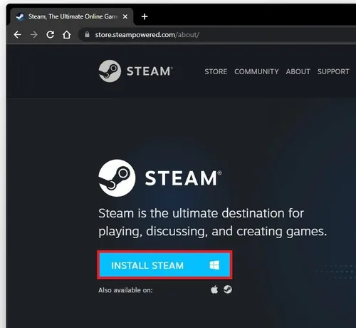 Install Steam > Download Steam Installer