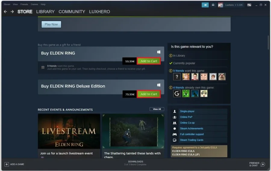 On this page, scroll down and then select buy the game