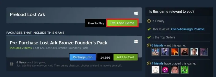 Scroll down and then select play the game
