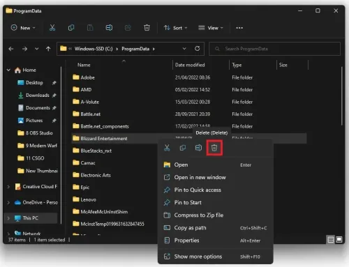 A new folder will open up