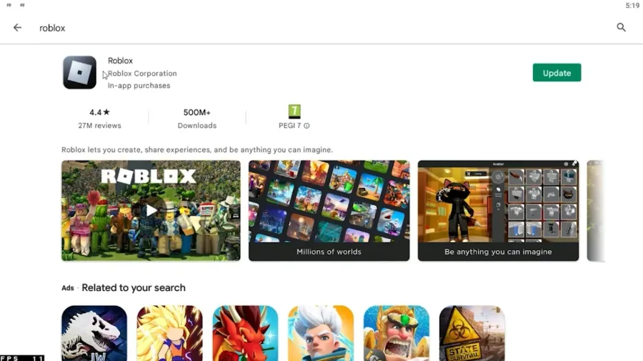 Google Play Store > Roblox