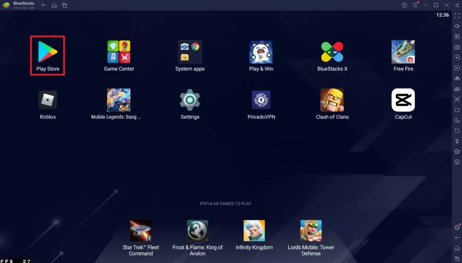 BlueStacks > Play Store