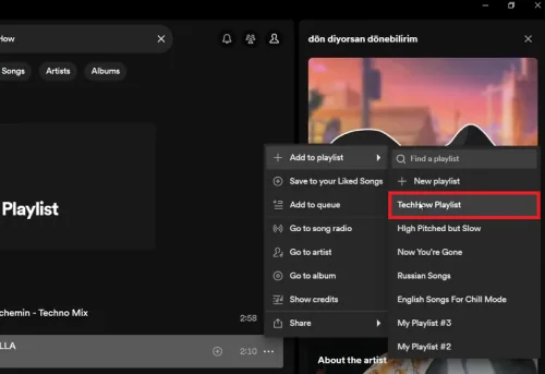 add songs to playlist