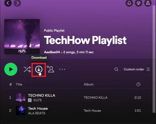 download songs from playlist