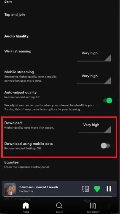 spotify download quality settings
