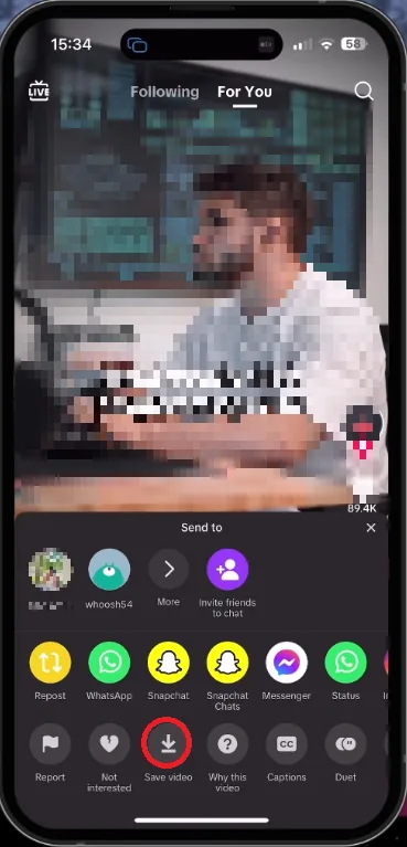save tiktok as video to camera roll