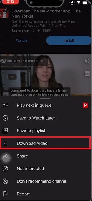 download youtube video