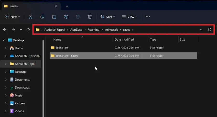 create saves copy