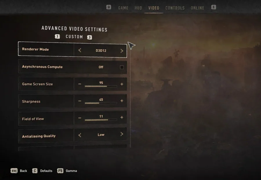 Dying Light 2 Advanced Video Settings