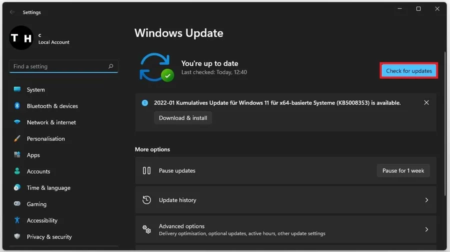 Windows Settings > Windows Update