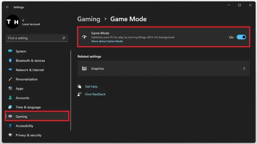 Windows Settings > Gaming > Game Mode