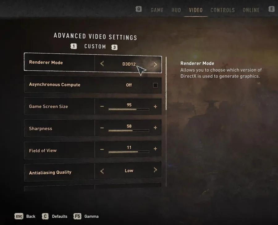 Dying Light > Advanced Video Settings