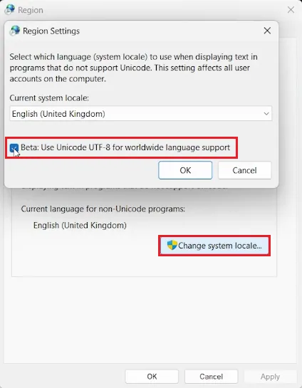 change system locale