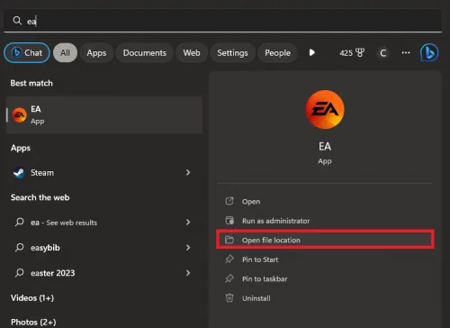 search for ea launcher