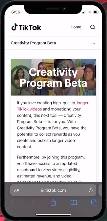 tiktok creativity program beta