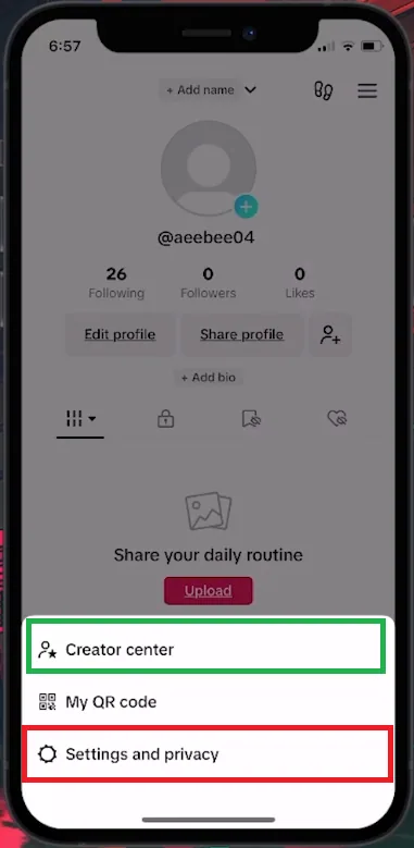 access tiktok settings