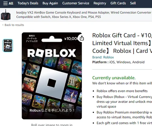 roblox gift card