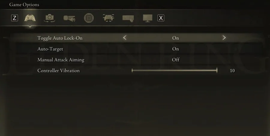 Elden Ring Settings > Game Options