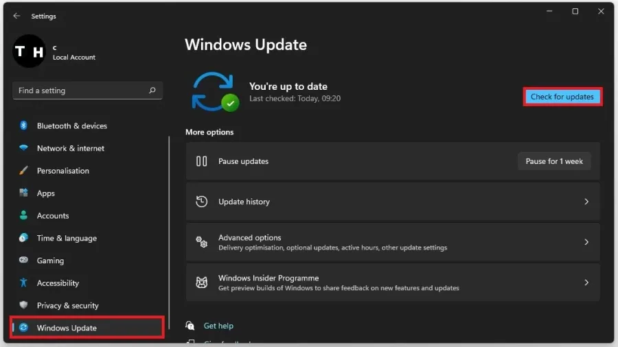 Windows Settings > Windows Update
