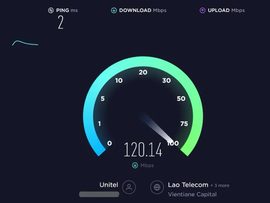 Test your up- & download speed