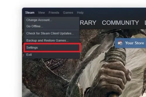 Steam > Settings