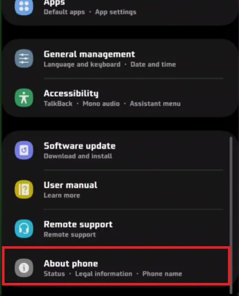 tap about phone