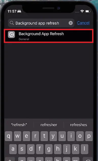 access background app refresh