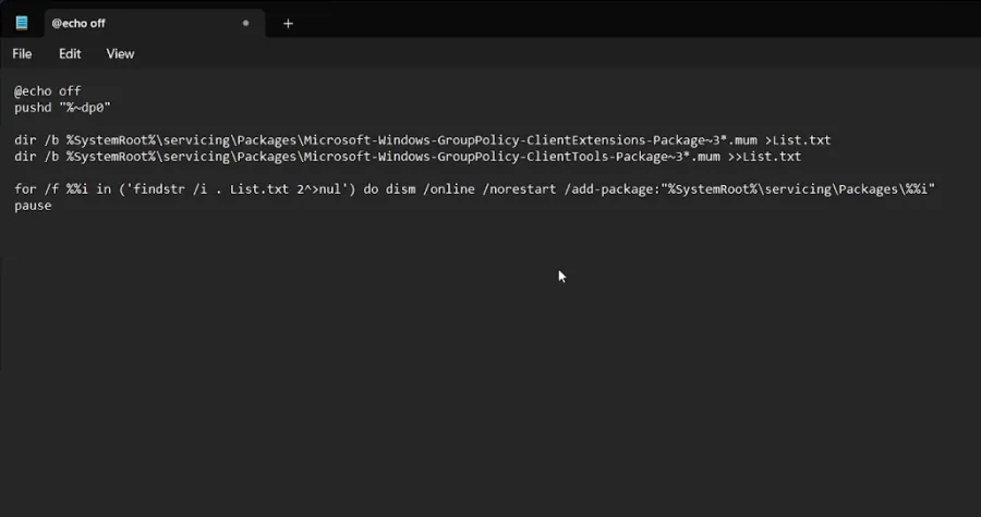 create notpad file
