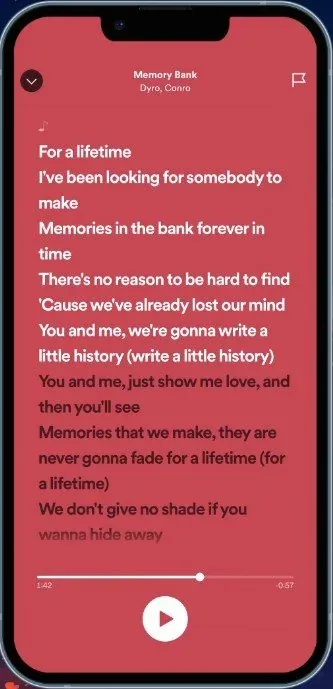Navigate through song lyrics