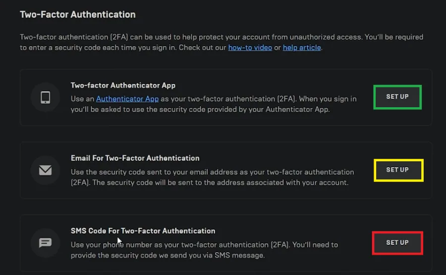 set up 2fa
