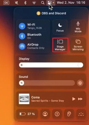 macOS Control Center