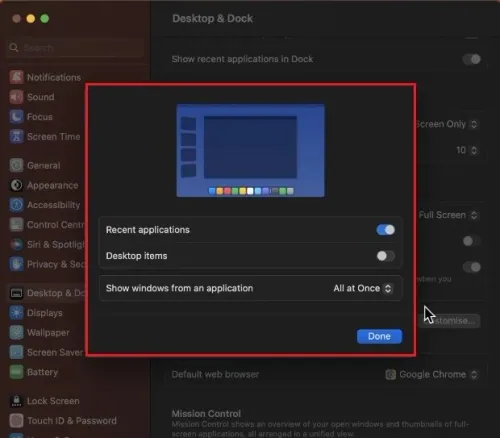 System Settings > Desktop & Doc > Stage Manager