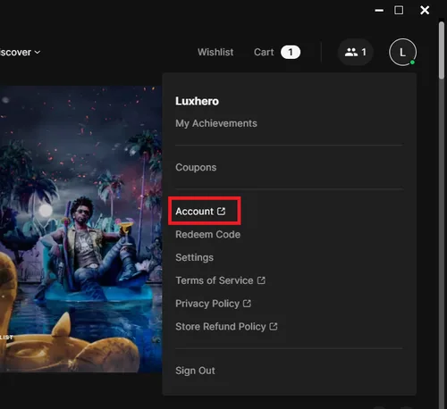 epic games account settings