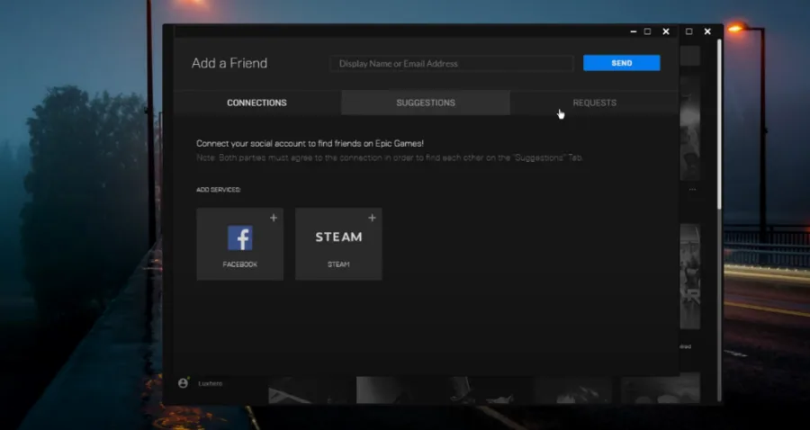 In the friends section of your Epic Games launcher, you will be able to find all of these information.