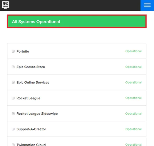 epic games server status