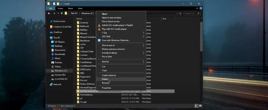 Make sure to delete the EpicGamesLauncher folder.