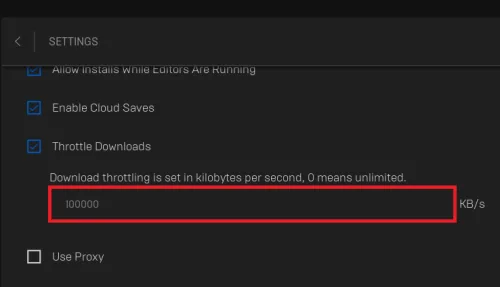 epic games download settings