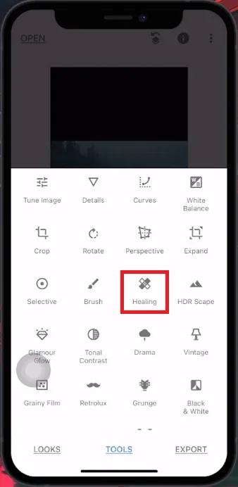 open image healing tool