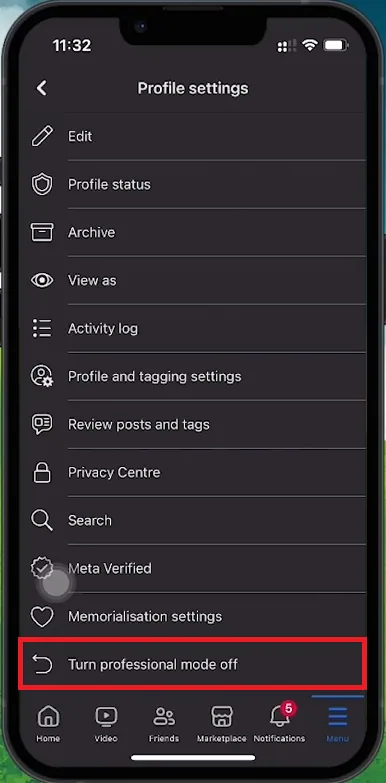 facebook profile settings