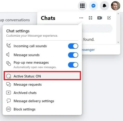 When clicking on the burger menu icon, you should be able to see this Active Stat…