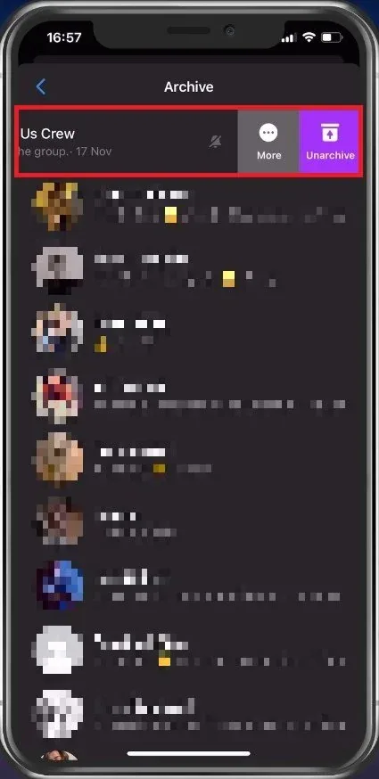 To recover archived conversations, simply swipe from the right to the left and ta…
