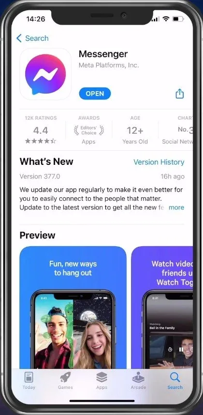 App Store > Messenger