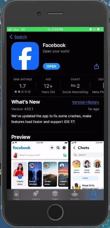 update facebook app