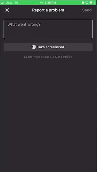 Report a problem > Detail the problem
