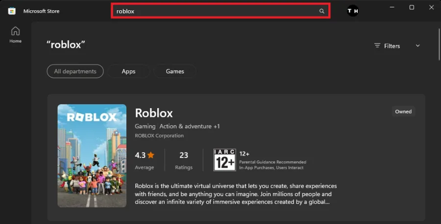 microsoft store version of roblox