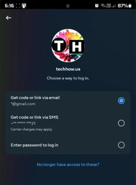 choose a way to log in
